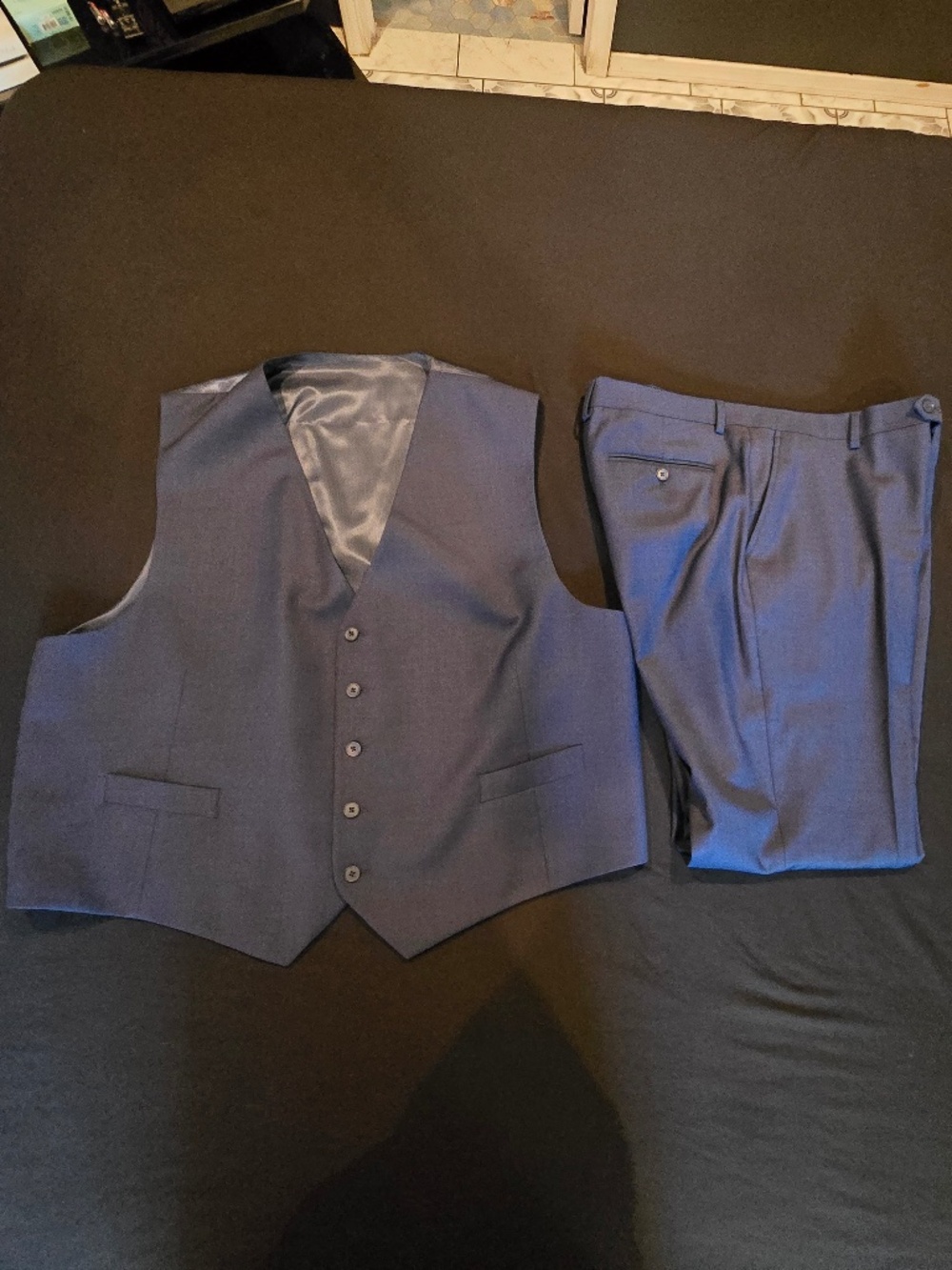 Navy Blue Vest and Slacks Collection by Michael Strahan XXL & 38x32